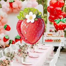 4pcs Strawberry Shaped Piñata Set, Strawberry Theme Piñata Suitable For Birthday Party, Party Decoration, Fun Decoration, Photo Props, Includes Bat And Blindfold, Confetti - Strawberry-shaped Piñata Set - View 7