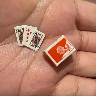 54pcs Mini Creative Playing Cards Set, Suitable For Decoration, Travel Games, Small Poker Cards, Novelty Party Games And Gifts, Handmade Poker Accessories, Great For Unique Parties, Family Game Nights, Parties, Outdoor Entertainment, Fun Card Games, Large Font, Suitable For Wedding Gatherings, Bachelor Parties