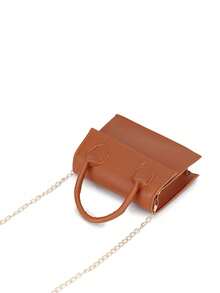 Bolso de cadena minimalista, versátil y de moda con acabado mate - Marrón - Ver 5