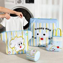 1pc Reusable Wash Bag With Zipper Household Sweater Underwear Bra Cleaning Pouch Multifunctional Travel Storage Organization - Multicolor - View 3