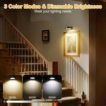 LiHangStar 3/6 buah Lampu Pajangan Bertenaga Baterai, Kontrol Jarak Jauh & Sentuh, 3 Suhu Warna yang Dapat Diatur, Lampu Lukis yang Dapat Diredupkan & Berwaktu untuk Bingkai Foto, Potret, Dekorasi Dinding Rumah - hitam - View 3