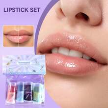 4Pcs Sparkle Joy Lip Care Set – Moisturizing Lip Balm For Hydration, Lip Wrinkle Reduction & Dry Cracked Lips - Multi-flavor - View 4