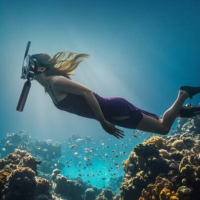 Scuba Tank 0.5L Portable Diving Tank Diving Oxygen Cylinder Support 5-10 Minutes Underwater Breathing 32.81 Ft Diving Depth Refillable Snorkel Air Tank With Pump For Underwater Exploration