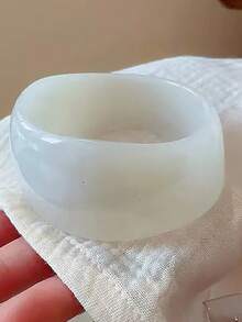 1件装设计亚克力手镯，复古夸张果冻色宽手镯，复古珠宝配饰 - 白色 - 查看 11