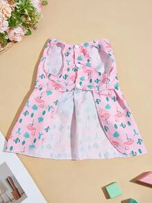 1pc Non-Stretch Polyester Material Sweet & Cute Pet Princess Dress, Decorated With Adorable Bow Tie And Cartoon Pattern Print, Suitable For Poodles And Other Pets To Wear In Spring And Summer, Making Dogs Happy. (This Product Is Made Of Non-Stretch Fabric, Usually Runs Small, Recommend Purchasing 1-2 Sizes Up From Your Normal Size) - Multicolor - View 6