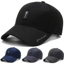 1 件男士三明治帽檐字母刺绣棒球帽，街头时尚休闲帽，适合春季、秋季、旅行、海滩度假 - 彩色 - 查看 11