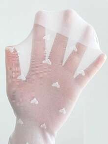 2pcs Baby/Toddler Girls' Heart Pattern Tights, Breathable, Stretchy, Thin, Suitable For All Seasons - White - View 4