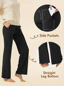 Women's High-Waisted Wide Leg Pants - Ultra Stretchy With Deep Pockets | Perfect For Summer Outfits For Women, Beach Cover-Ups & Vacation Outfits Women - 1pc 灰色 - 查看 3