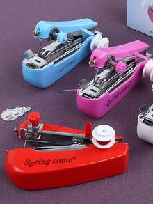 Máy may mini cầm tay, máy may tích hợp, máy may nhanh, máy may di động, máy may kim loại di động, máy may đa chức năng dùng trong gia đình. Đây là dụng cụ may nhỏ gọn và dễ sử dụng, phù hợp cho việc may vá đơn giản và sửa chữa quần áo tạm thời. Không giống như máy may truyền thống, máy không cần nguồn điện cố định hoặc không gian lớn. - Nhiều màu - Xem 7