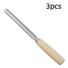 1pc/3pcs/4pcs/5pcs Stainless Steel Fruit & Vegetable Peeler With Wooden Handle - Compact Kitchen Essential Tool For Easily Removing Cores From Apples, Pears And More - Apricot - View 11