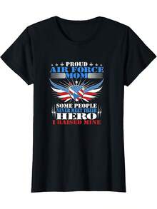 Proud Force Mom I Raised Mine Mother-Shirt - Black - View 3