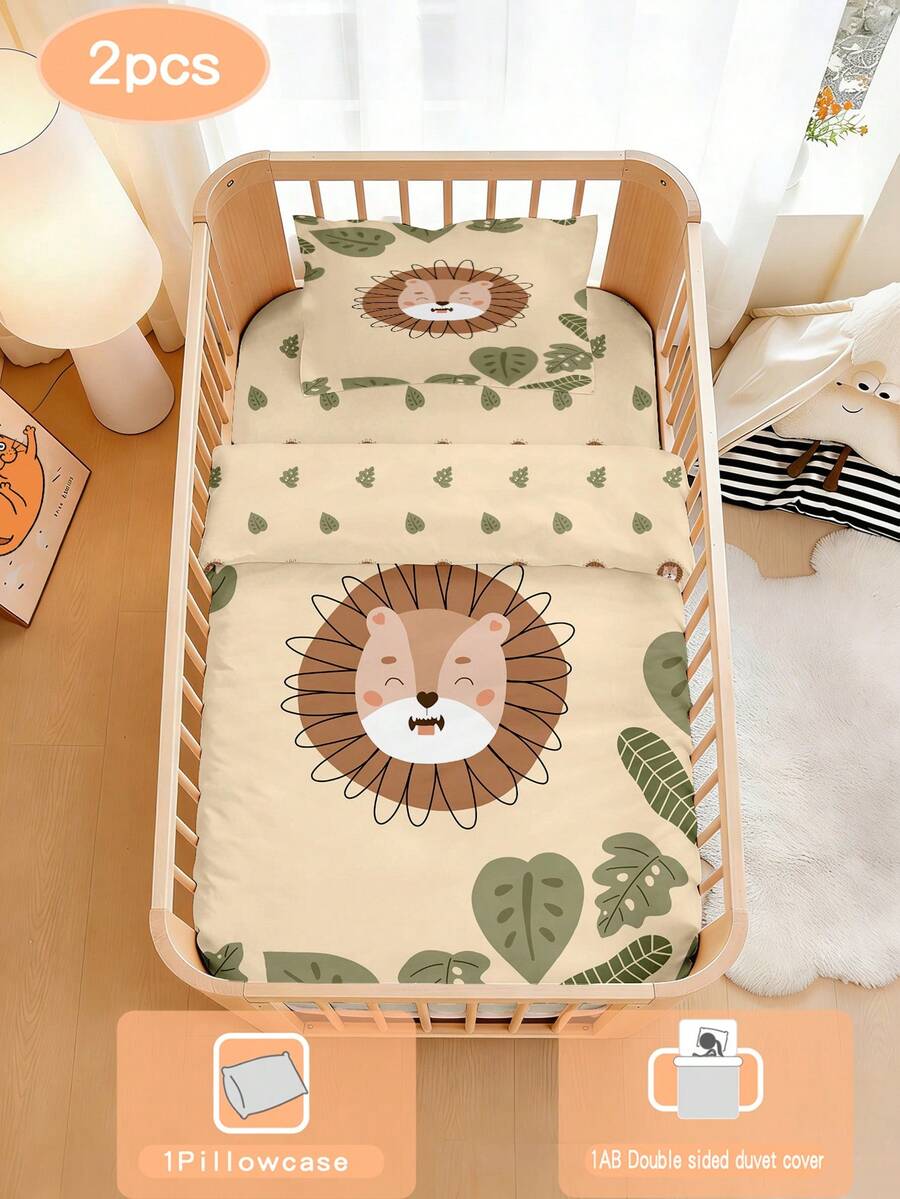 1 Set Baby Bedding, Cute Pattern Duvet Cover Set, Polyester Material, For Decorating Baby Bedroom, Baby Bed Gift, Holiday And Season - Multicolor - View 1