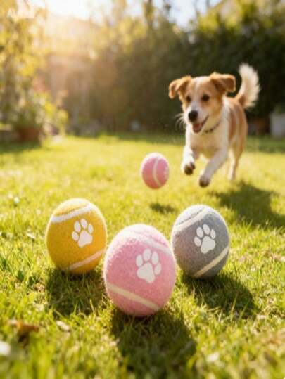 Pet Ball, Bouncy Dog Toy, Chew-Resistant Boredom-Relief Solid Ball, Teething Toy Ball For Small, Medium And Large Dogs.