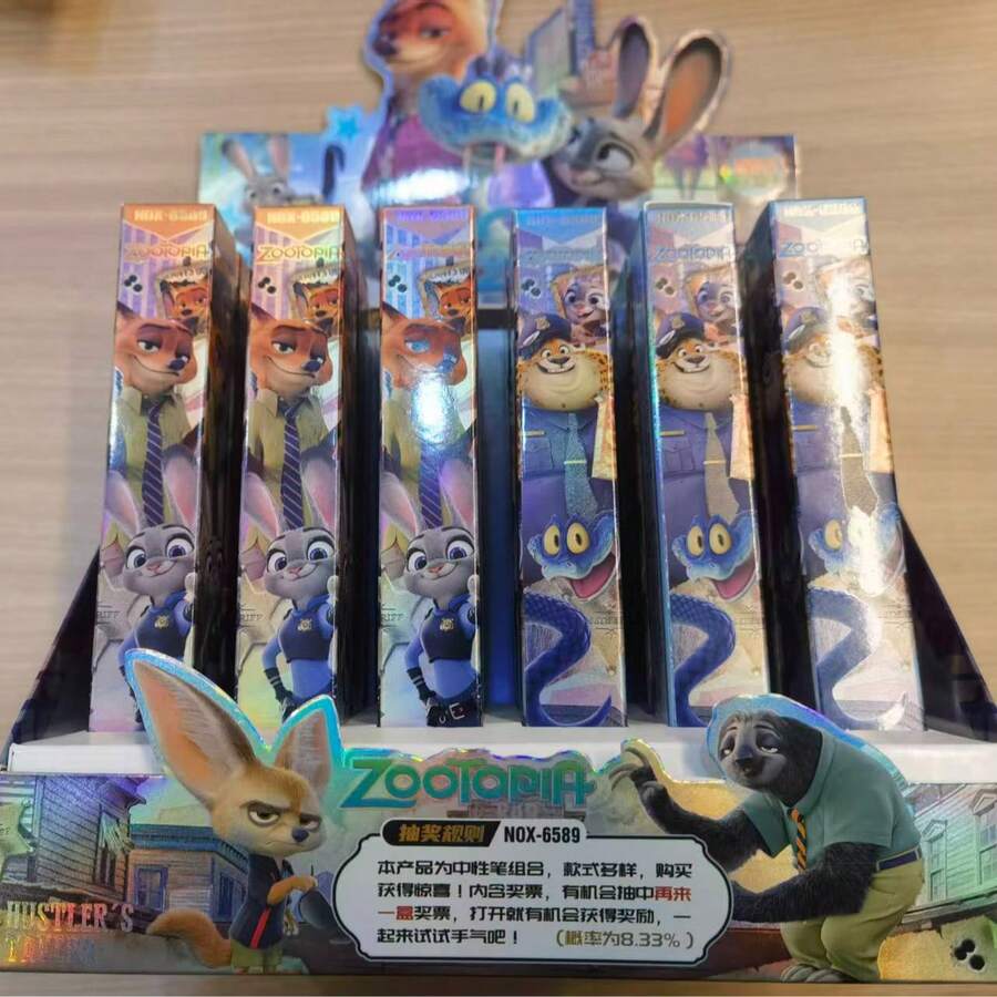 Disney's Zootopia Official Merchandise Cartoon Cute Stationery Embossed Neutral Pen, Rabbit Officer Pen, Black Quick-Drying Signature Pen, School Essential Gift, Random Delivery In Exquisite Packaging - 1 Random - View 1