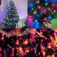 10/20/30 piezas Luces de cadena de alambre de cobre con pilas, longitud de 0.98/1.98/2.98 m, adecuadas para dormitorio, fiesta interior, boda, cumpleaños, manualidades DIY, Día de San Valentín, Pascua, decoración navideña, blanco cálido/blanco/multicolor, baterías no incluidas - Lámpara de alambre de cobre - Ver 4