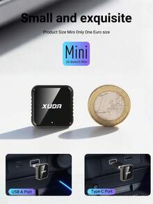 XUDA新款CarPlay AI Box迷你超级盒，支持有线转无线，具备无线CarPlay和安卓二合一功能，配备2.4-5.0GHz WiFi 5，适用于99%配备有线CarPlay和安卓功能的车辆。 - B - 查看 9