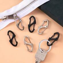 DHINZIC 8Pcs Zipper Clip Anti Theft Deterrent, Dual Opening Safety Zipper Pull Replacement, S Carabiner Clips For Backpacks Traveling Camping Suitcases-WS - 20pcs- Black & Silver - View 7