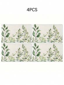 1/4/5/6/7pcs Spring & Summer Floral Decor Set, Beautiful Flower Design Living Room/Bedroom/Dining Room Decoration, Faux Linen Material, Multiple Sizes Available, Dining Table Decor, Fireplace Mantel Scarf, Placemats, Coasters, Home Decor - Multicolor - View 18