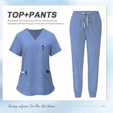 Nurse Uniform Hospital Accessories Surgical Dental Veterinary Work Wear Medical Nursing Healthcare Pharmacy Scrub Suit - 42109 - Xanh hải quân - Xem 3