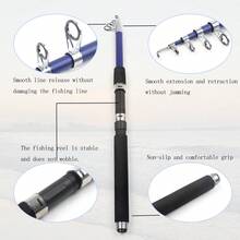 Fiberglass Telescopic Fishing Rod, Portable For Boat Fishing And Sea Fishing, Suitable For Multiple Water Environments, Durable And Lightweight - Blue - View 4