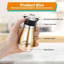 Salt And Pepper Shakers Set,4 Oz Glass Bottom Salt Pepper Shaker With Stainless Steel Lid For Kitchen Cooking Table, RV, Camp,BBQ Refillable Design (Copper) - Silver - View 3