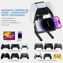 1Packs Controller Holder, 2 Tier Universal Aluminum Display Stand For Desk Game Enthusiasts Gift Stand Compatible With Series XS, Elite 2, P5, PS3, Switch Pro And Almost All Controller, Black - View 5