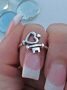 1 chiếc nhẫn nữ hình trái tim phong cách Bohemian cổ điển, thanh lịch, thích hợp làm quà tặng trong ngày Valentine và các dịp thường ngày. - nhẫn - Xem 3
