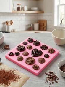 1个/2个心形压花硅胶模具，适用于制作巧克力蛋糕、果冻、布丁、手工皂和糖果 - 查看 11