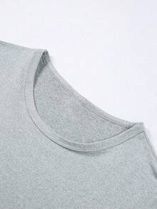 Disney Heart Head "Love Xxx " Graphic Women's Short Sleeve T-Shirt Sweet Valentine's Casual Top - 淺灰色 - 查看 3