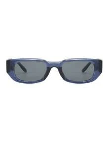 1 Pair Men's Transparent Blue Oval PC Frame Retro Wide Leg Rivet Personalized Street Style Vacation Fashion Glasses - Transparent Blue - View 3