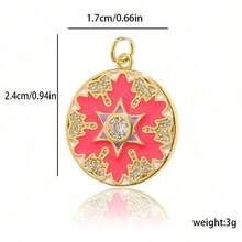 1pc Copper Human Figurine, Hexagram Pendant DIY Bracelet Necklace Anklet Charm, Suitable For Easter, Christmas, Adult Gifts - Multicolor - View 22