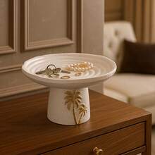 1pc Creative Resin Decorative Tray Indoor/Outdoor Tabletop Decoration Durable Dining Table Entryway Centerpiece Coconut Tree Pattern For Home Decor Living Room Office And Entryway Storage, Jewelry Trays - one-size - View 5