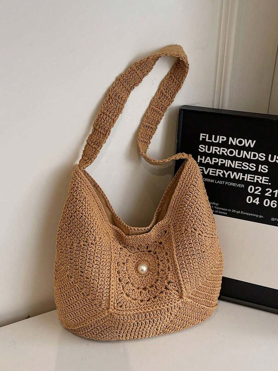 New Minimalist Woven Bag - Khaki - View 1