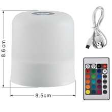 Modern Touch LED Bedside Lamp, 16 Colors, 3 Modes, USB Powered, Rechargeable Lithium Battery, Remote Control, Suitable For Bedroom, Living Room And Camping - White - View 11