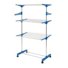 Floor Clothes Drying Rack, Retractable, Foldable, 3-Tier Vertical, Portable, Compact, And With Wheels - View 6