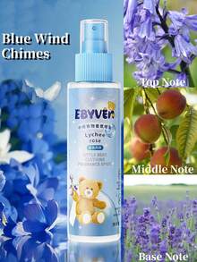 1瓶/100毫升织物香氛喷雾（牛奶皂香、茉莉葡萄香、荔枝玫瑰香、蓝铃花香），空气清新剂，高级衣物香氛，持久留香，适用于衣物、浴室、卧室、衣柜、客厅和汽车。 - 多款香型 - 查看 12