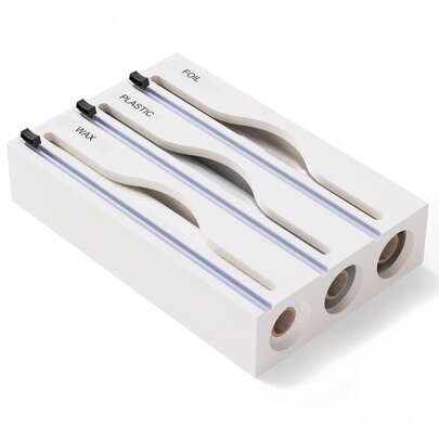 1 PC 3 In 1 Wrap Organizer Bamboo Bag Organizer For Kitchen Drawer , Wrap Organizer For Kitchen Storage -Holds Gallon, Quart, Snack, Sandwich