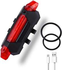 Luz Led Roja Para Bicicleta Salpicaduras Colores - Negro - Ver 10