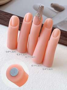 硅胶美甲练习手指+磁性底座，美甲新手训练假指甲模型支架工具套装 - 彩色 - 查看 11