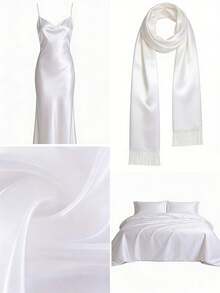 1件水波纹雪纺面料，柔软垂坠网纱面料，适用于婚纱DIY缝纫 - 多色 - 查看 6