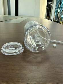 1个，16盎司/480毫升双层塑料杯，PC材质，带吸管和盖子，底部有孔可添加闪粉，适用于派对、办公室、礼品、节日等场合。 - 彩色 - 查看 5