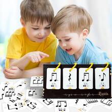 Tarjetas de memoria de notación musical de educación temprana, tarjetas flash de música, juguetes de aprendizaje de teoría musical para niños, juego interactivo entre padres e hijos, tarjetas cognitivas educativas - Multicolor - Ver 5