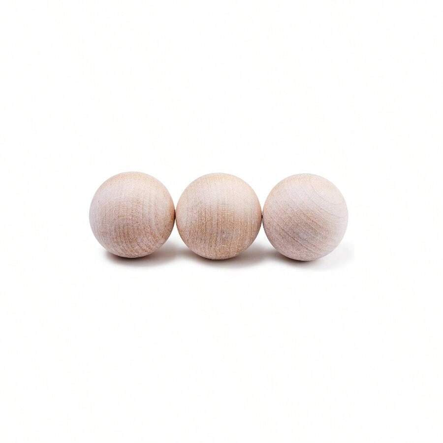Swedish Stickhandling Balls - Unfinished Hardwood No - Bounce Floorball Training Equipment - 2 - Inch Diameter 3 - Pack - 3-pack - View 1