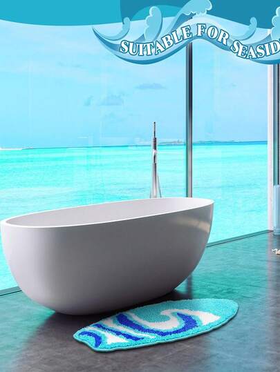 A Faux Cashmere Surfboard Bathroom Non Slip Mat, Soft And Absorbent, Bedroom Bedside Blanket, Machine Washable, Entrance Door Mat