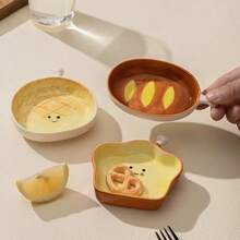 Bộ 4 đĩa đựng nước sốt, đĩa salad/ketchup/nước chấm hình bánh mì dễ thương 10cm, thích hợp cho bữa sáng, bữa trưa, bữa tối/nhà bếp/trang trí nhà cửa. - Nhiều màu - Xem 5