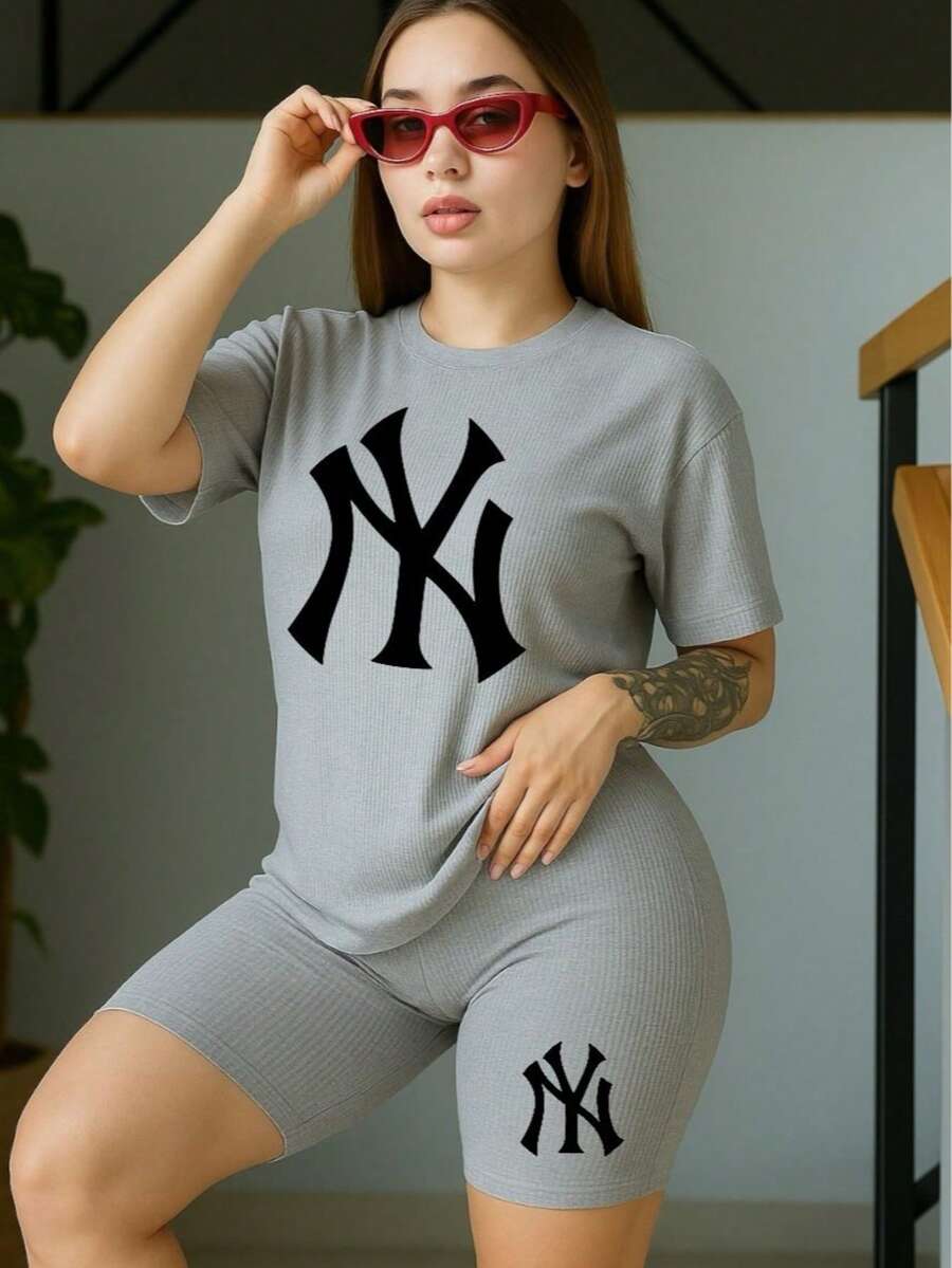 Women Two-Piece Outfits - Light Grey - View 1