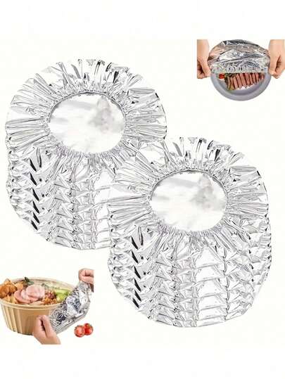 1/10/50-Pack Aluminum Foil Heat Insulation Covers, Suitable For Kitchen And Dining Table - Reusable, Keeps Food Warm And Fresh, Ideal For Picnics, Camping, And Home Use; Camping Food Heat Cover | Reusable Food Preservation Wrap, Food Wrap For Autumn And Winter, For Storing And Keeping Food Fresh During Halloween/Christmas