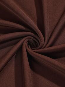 女士新款A字修身连衣裙 - 不对称领口，荷叶边下摆，显瘦优雅，完美适用于春秋季度假和休闲场合 - 棕色 - 查看 8