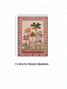 1幅无框热带花园复古植物墙画，复古花卉海报，中世纪家居装饰，棕榈树艺术，复古别致美学帆布海报，简约奇趣民间艺术装饰，乡村风格绘画，适用于公寓、客厅、卧室、现代家居装饰，趣味海报，墙面装饰，宿舍必备，大学宿舍派对装饰，最佳礼物之选 - 棕櫚樹 - 查看 12