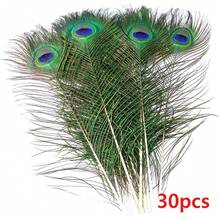 5-50 根散装孔雀羽毛，长度 16-18 英寸（40-45 厘米），适用于 DIY 手工艺品、花瓶、婚礼、家居派对、节日装饰 - 彩色 - 查看 9